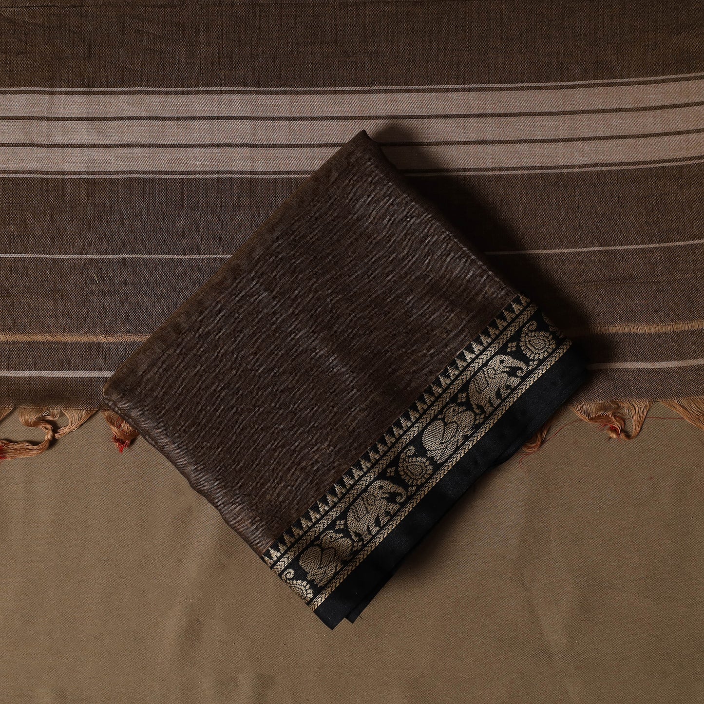 Dharwad Mercerised Cotton 3pc Unstitched Dress Material Suit Set with Woven Border 28