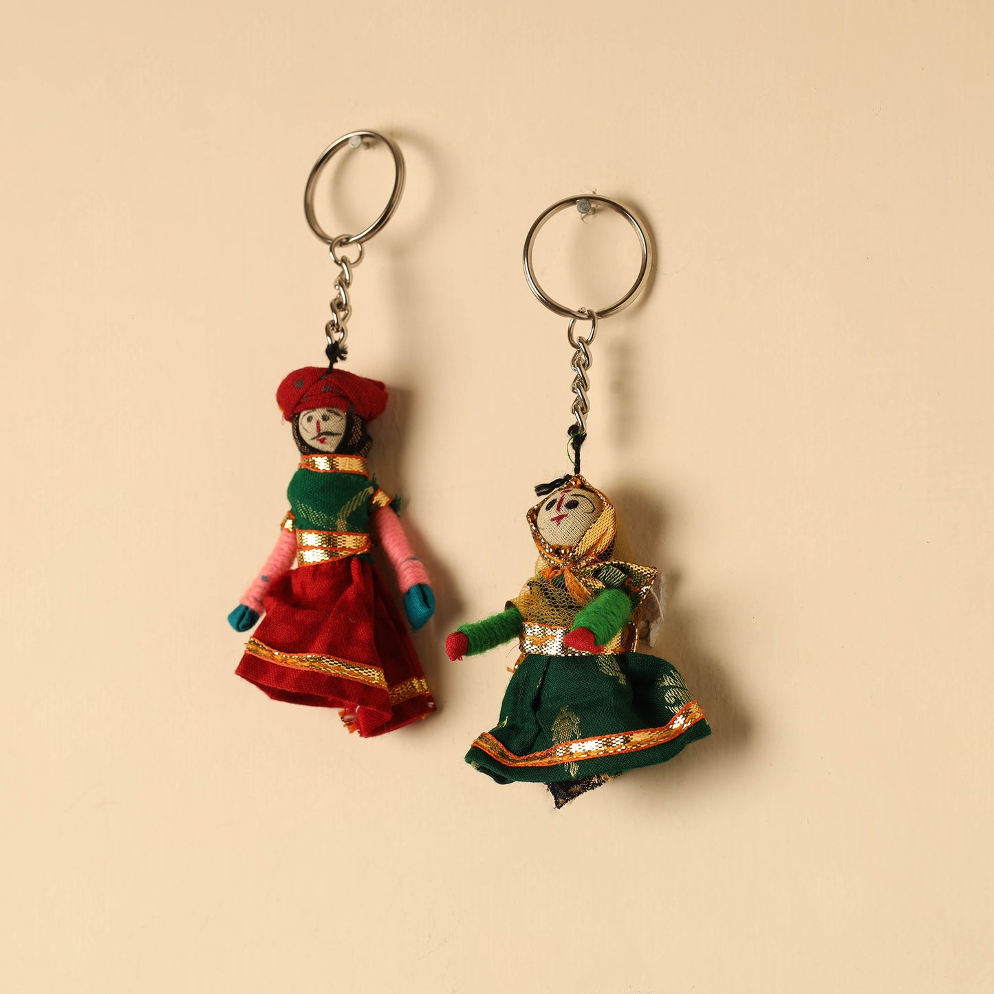 Rajasthani Puppet Couple Handmade Keychain (Set of 2) 64