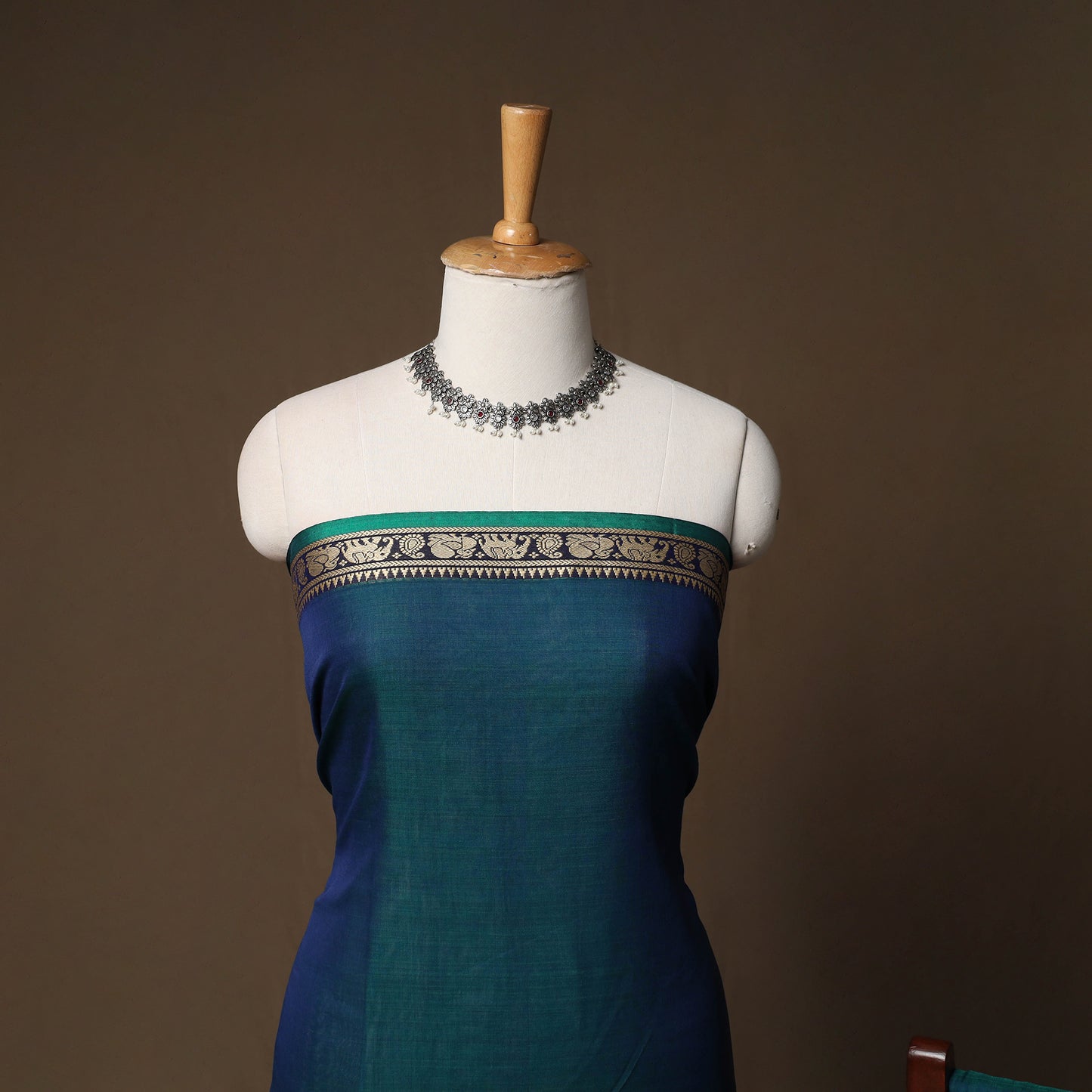 Dharwad Mercerised Cotton 3pc Unstitched Dress Material Suit Set with Woven Border 29
