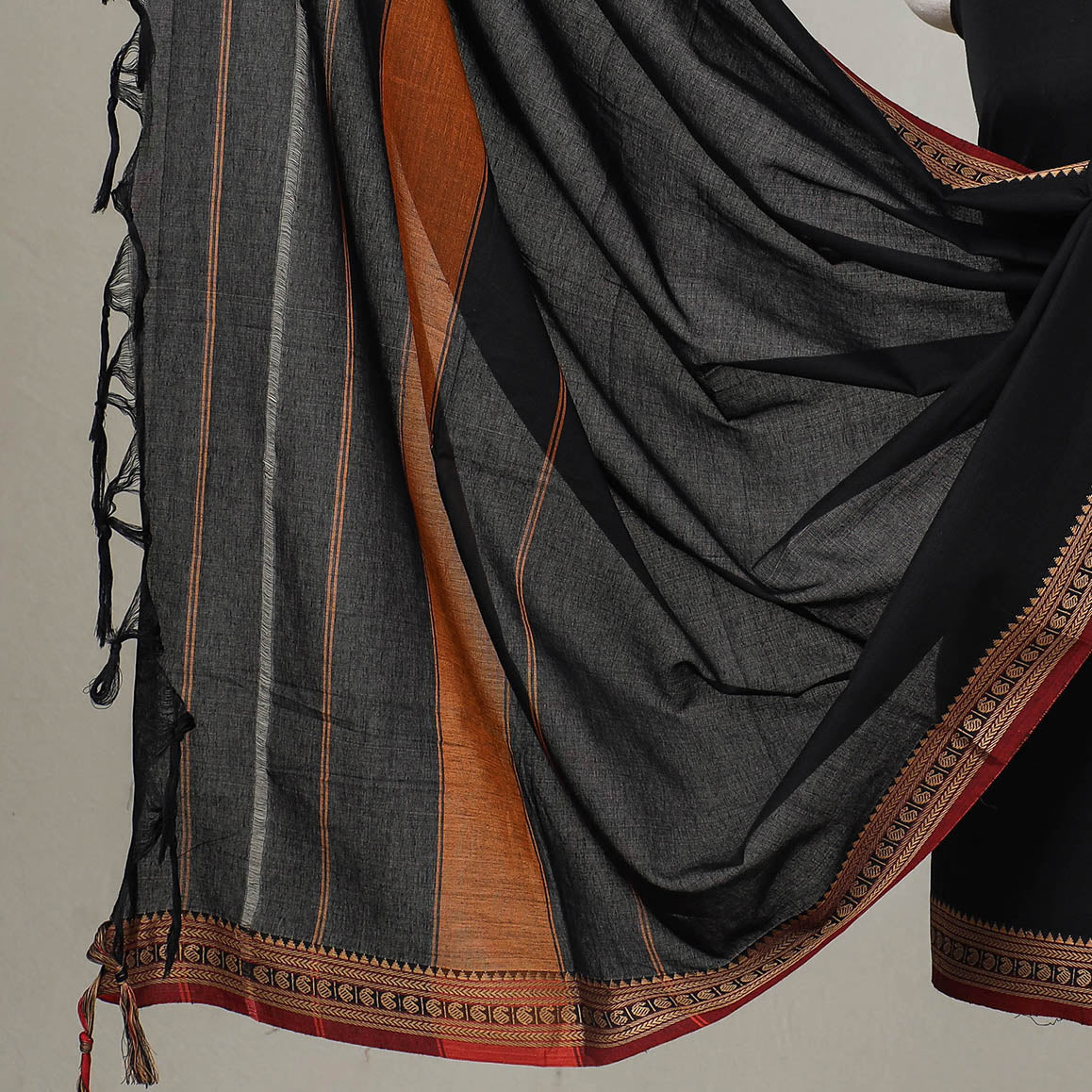 Black - 3pc Dharwad Cotton Suit Material Set 07