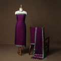 Dharwad Mercerised Cotton 3pc Unstitched Dress Material Suit Set with Woven Border 30