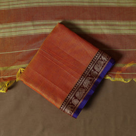 Dharwad Mercerised Cotton 3pc Unstitched Dress Material Suit Set with Woven Border 31