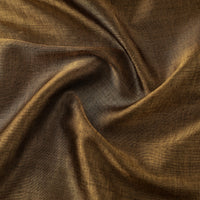 Brown - Bengal Fine Tissue Zari Plain Fabric 03