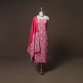 Pochampally Ikat Cotton 3pc Unstitched Dress Material Suit Set 08