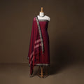 Dharwad Mercerised Cotton 3pc Unstitched Dress Material Suit Set with Woven Border 37