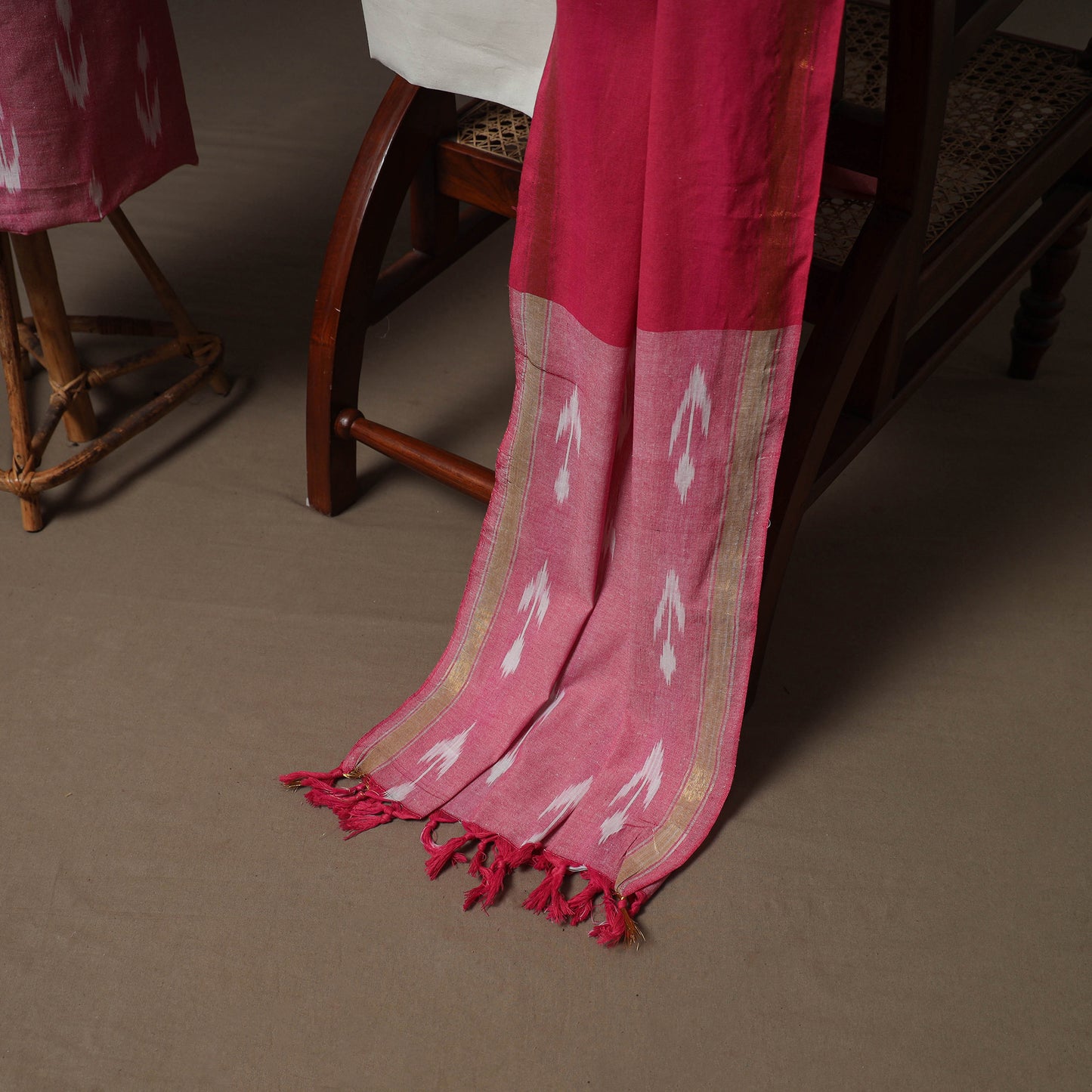 Pochampally Ikat Cotton 3pc Unstitched Dress Material Suit Set 08