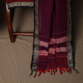 Dharwad Mercerised Cotton 3pc Unstitched Dress Material Suit Set with Woven Border 37