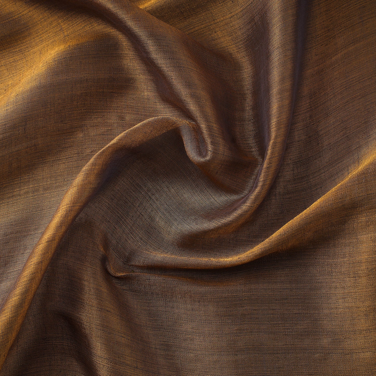 Brown - Bengal Fine Tissue Zari Plain Fabric 09