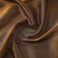 Brown - Bengal Fine Tissue Zari Plain Fabric 09