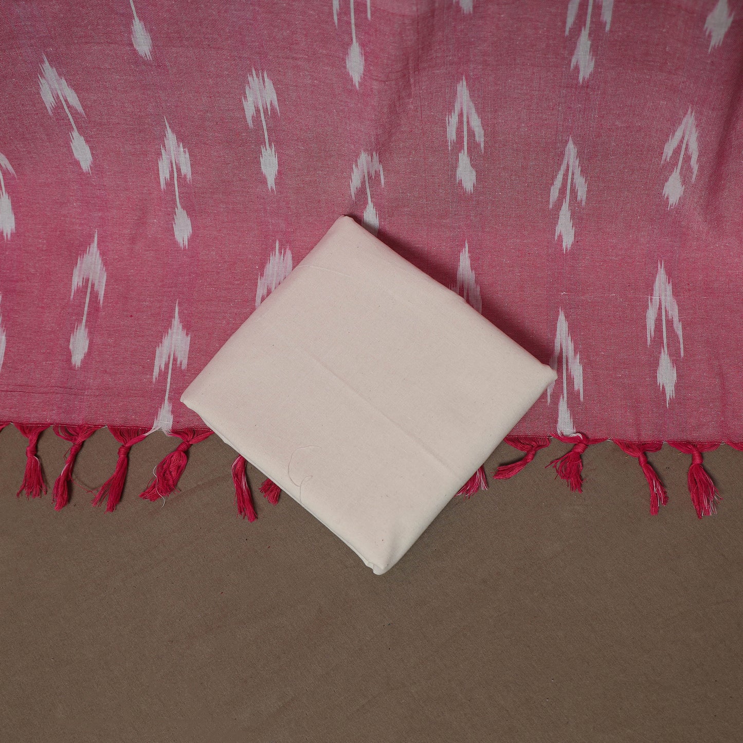 Pochampally Ikat Cotton 3pc Unstitched Dress Material Suit Set 08