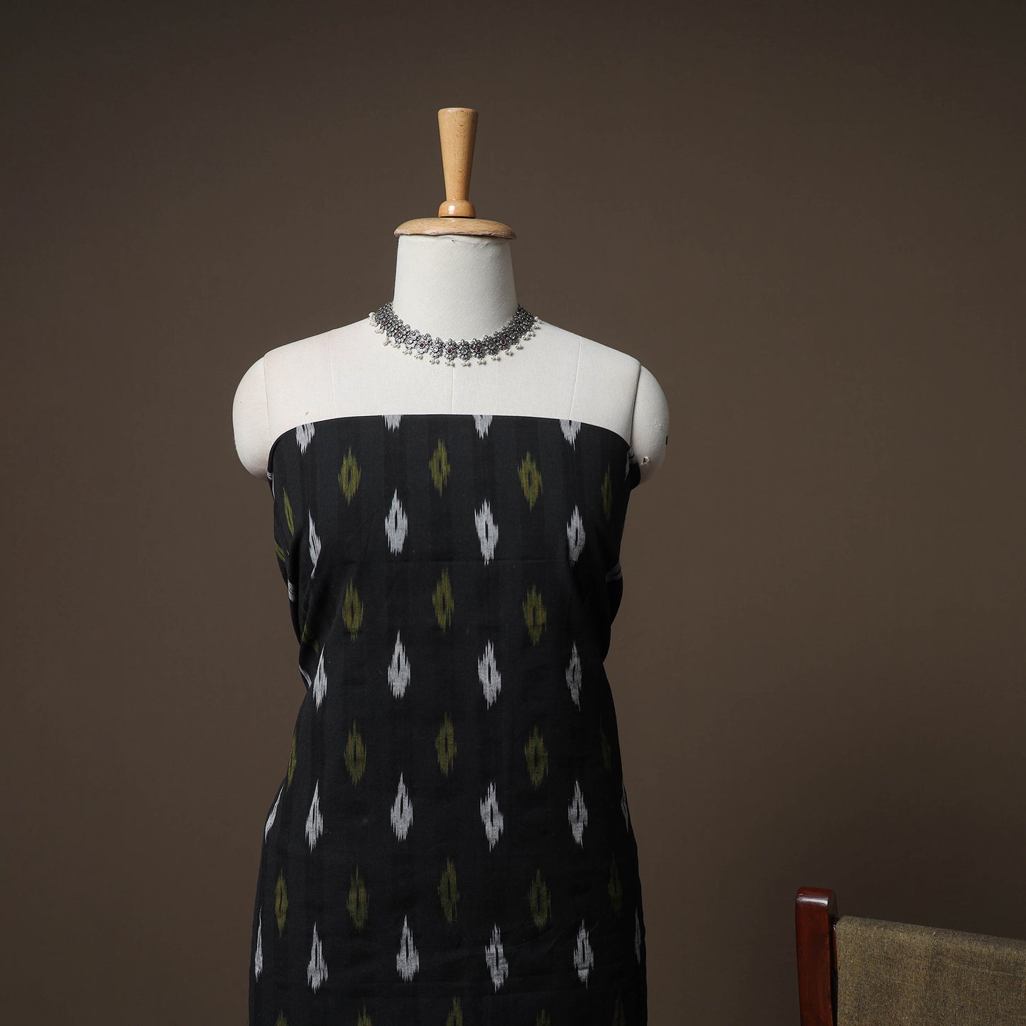 Pochampally Ikat Cotton 3pc Unstitched Dress Material Suit Set 09