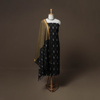 Pochampally Ikat Cotton 3pc Unstitched Dress Material Suit Set 09