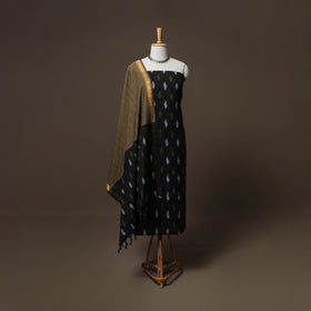 Pochampally Ikat Cotton 3pc Unstitched Dress Material Suit Set 09