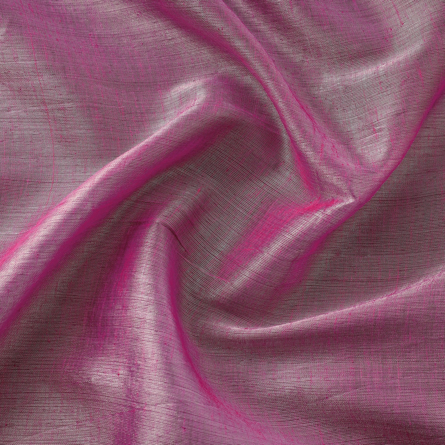 Pink - Bengal Fine Tissue Zari Plain Fabric 11