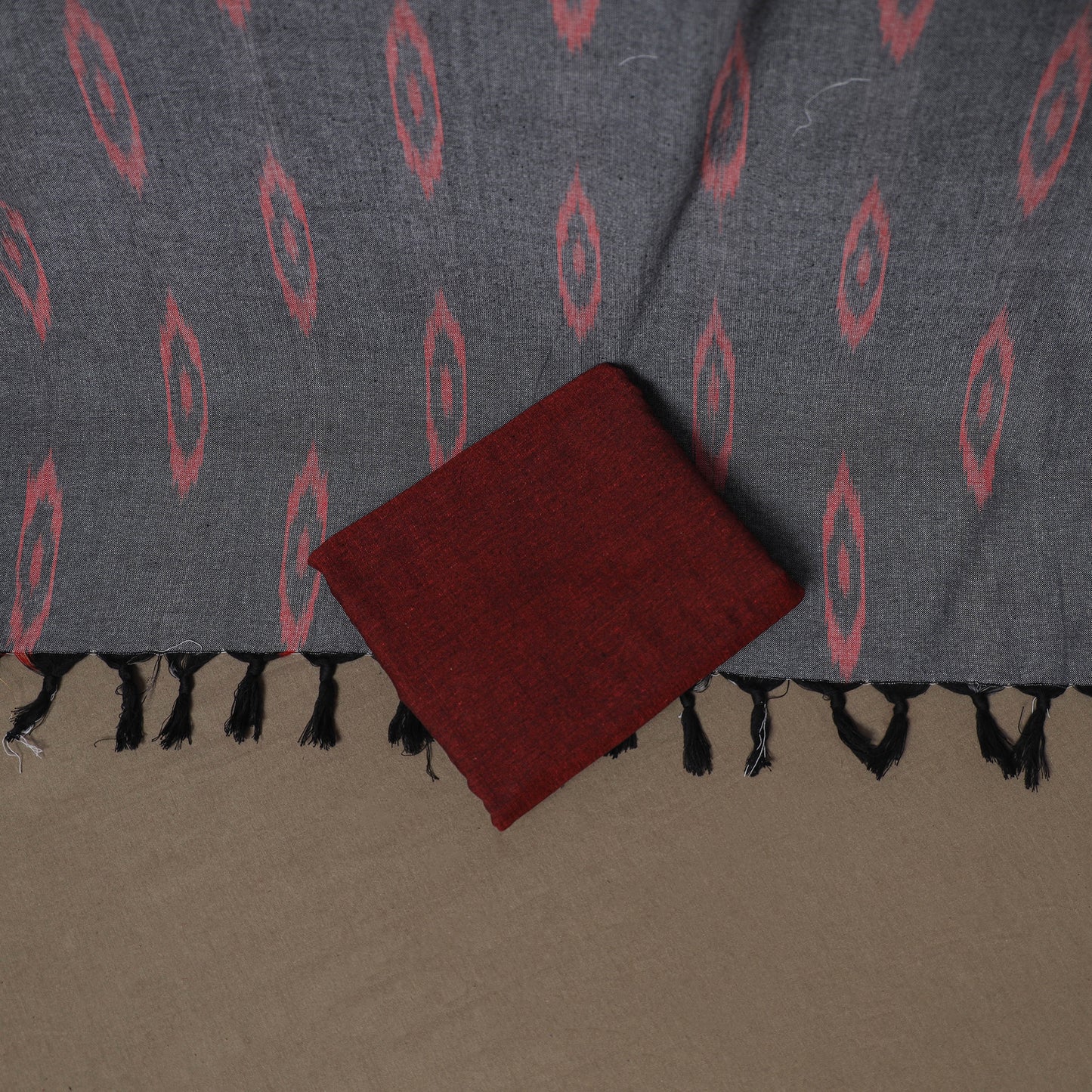 Pochampally Ikat Cotton 3pc Unstitched Dress Material Suit Set 10