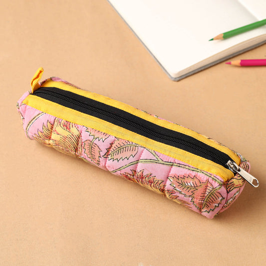 Handcrafted Quilted Cotton Multipurpose Pencil Pouch 02