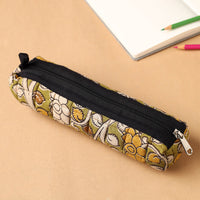 Green - Handcrafted Quilted Cotton Multipurpose Pencil Pouch 05