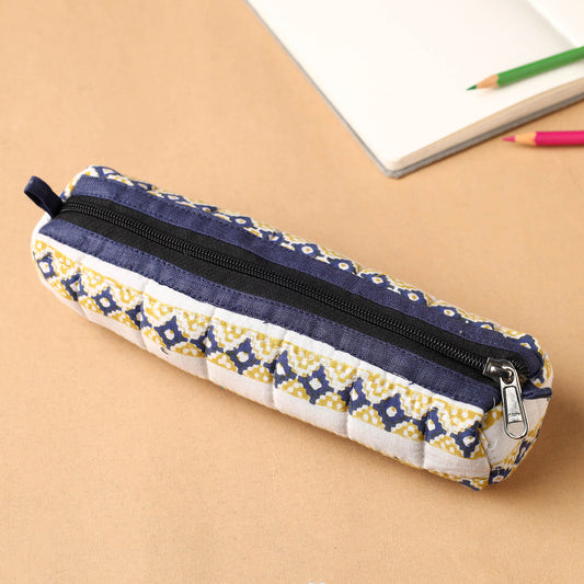 Handcrafted Quilted Cotton Multipurpose Pencil Pouch 07