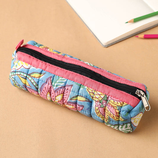 Handcrafted Quilted Cotton Multipurpose Pencil Pouch 08