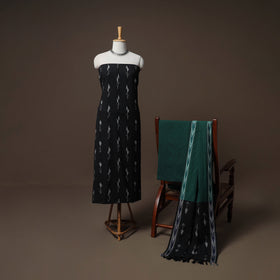 Pochampally Ikat Cotton 3pc Unstitched Dress Material Suit Set 12