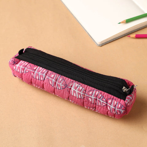 Handcrafted Quilted Cotton Pencil Pouch 16