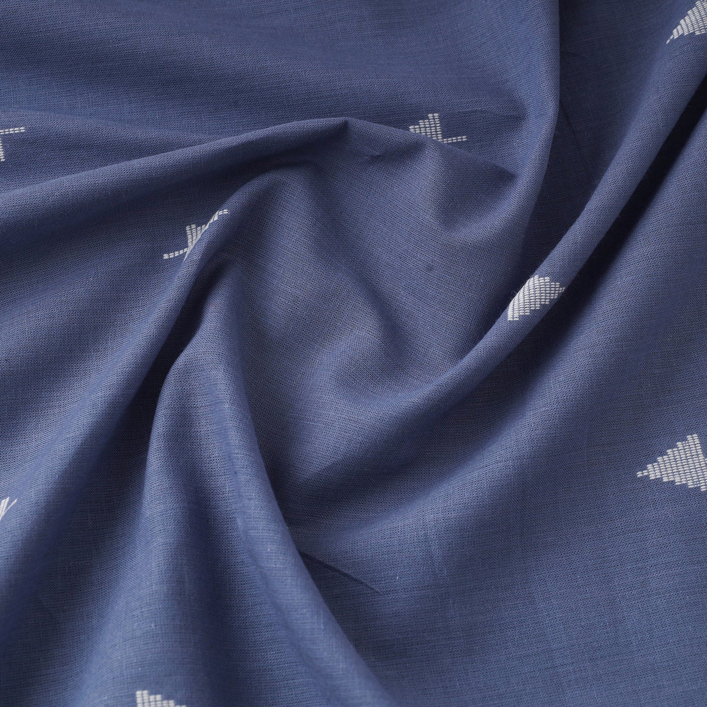 Blue - Prewashed Cotton Jacquard Fabric 08