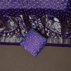 Bandhani Modal Silk Nakshi Zari Work Unstitched Dress Material Set: Kurta,Bottom & Dupatta 05