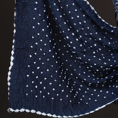Blue - 3pc Kutch Bandhani Tie-Dye Sequin Work Satin Cotton Suit Material Set 60