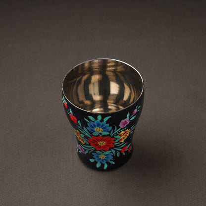 Floral Handpainted Enamelware Stainless Steel Glass