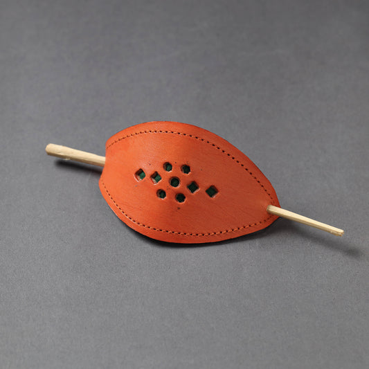 Handcrafted Kutch Leather Hair Pin