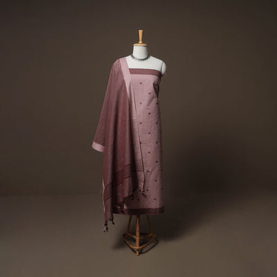 Pink - jacquard cotton 3pc unstitched dress material suit