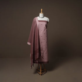 Pink - jacquard cotton 3pc unstitched dress material suit