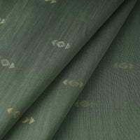 Green - Zari Buti Spun Dupion Viscose Silk Plain Fabric 02