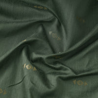 Green - Zari Buti Spun Dupion Viscose Silk Plain Fabric 02