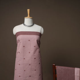 Pink - jacquard cotton 3pc unstitched dress material suit