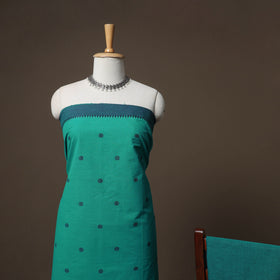 Green - jacquard cotton 3pc unstitched dress material suit