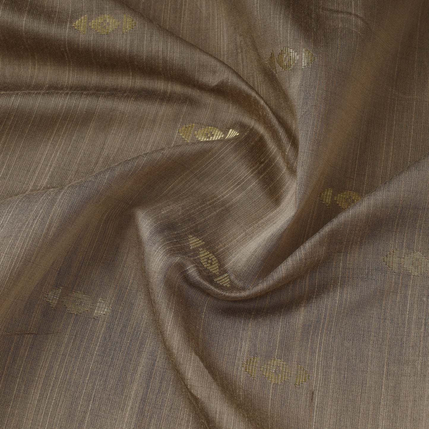 Grey - Zari Buti Spun Dupion Viscose Silk Plain Fabric 05