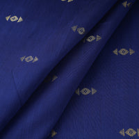 Blue - Zari Buti Spun Dupion Viscose Silk Plain Fabric 06