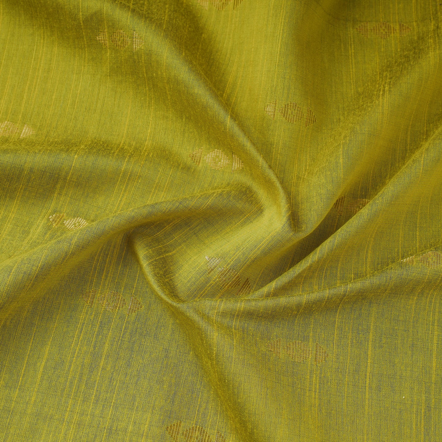 Green - Zari Buti Spun Dupion Viscose Silk Plain Fabric 08