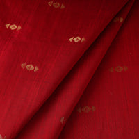 Red - Zari Buti Spun Dupion Viscose Silk Plain Fabric 10