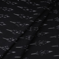 Black - Mercerised Cotton Pochampally Ikat Fabric 16