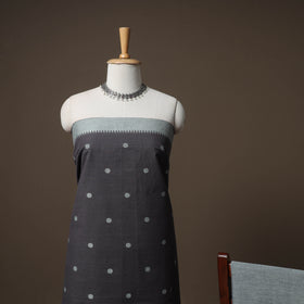 Grey - jacquard cotton 3pc unstitched dress material suit