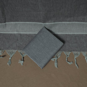 Grey - jacquard cotton 3pc unstitched dress material suit
