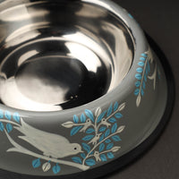 Floral Handpainted Enamelware Stainless Steel Pet Bowl
