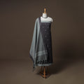 Grey - jacquard cotton 3pc unstitched dress material suit