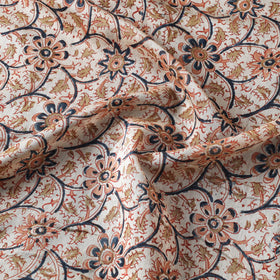 Beige Pedana Kalamkari Block Print Chanderi Silk Fabric