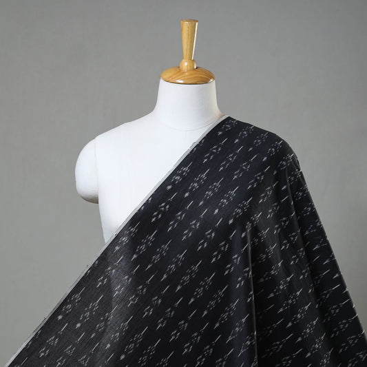 Black - Mercerised Cotton Pochampally Ikat Fabric 16