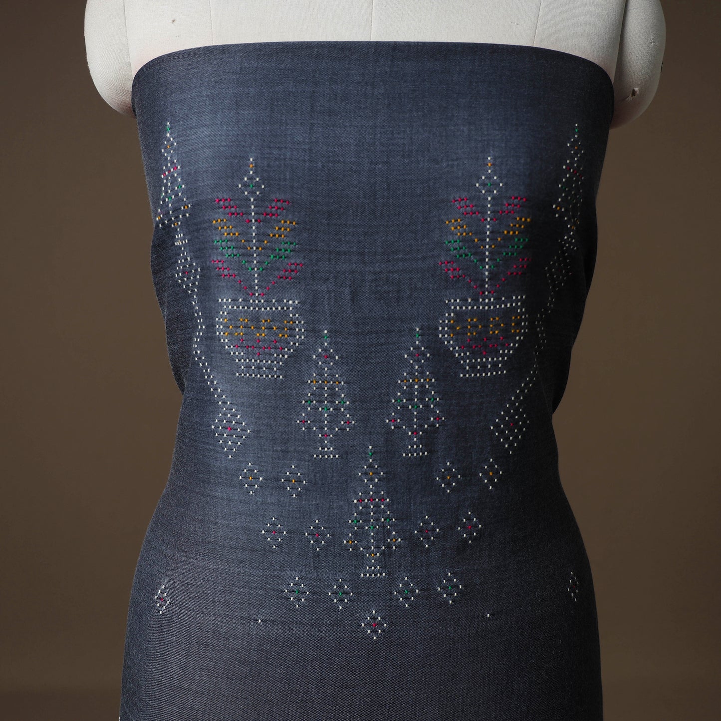 Tangaliya Handwoven Cotton Unstitched Kurta Material (3M) 16