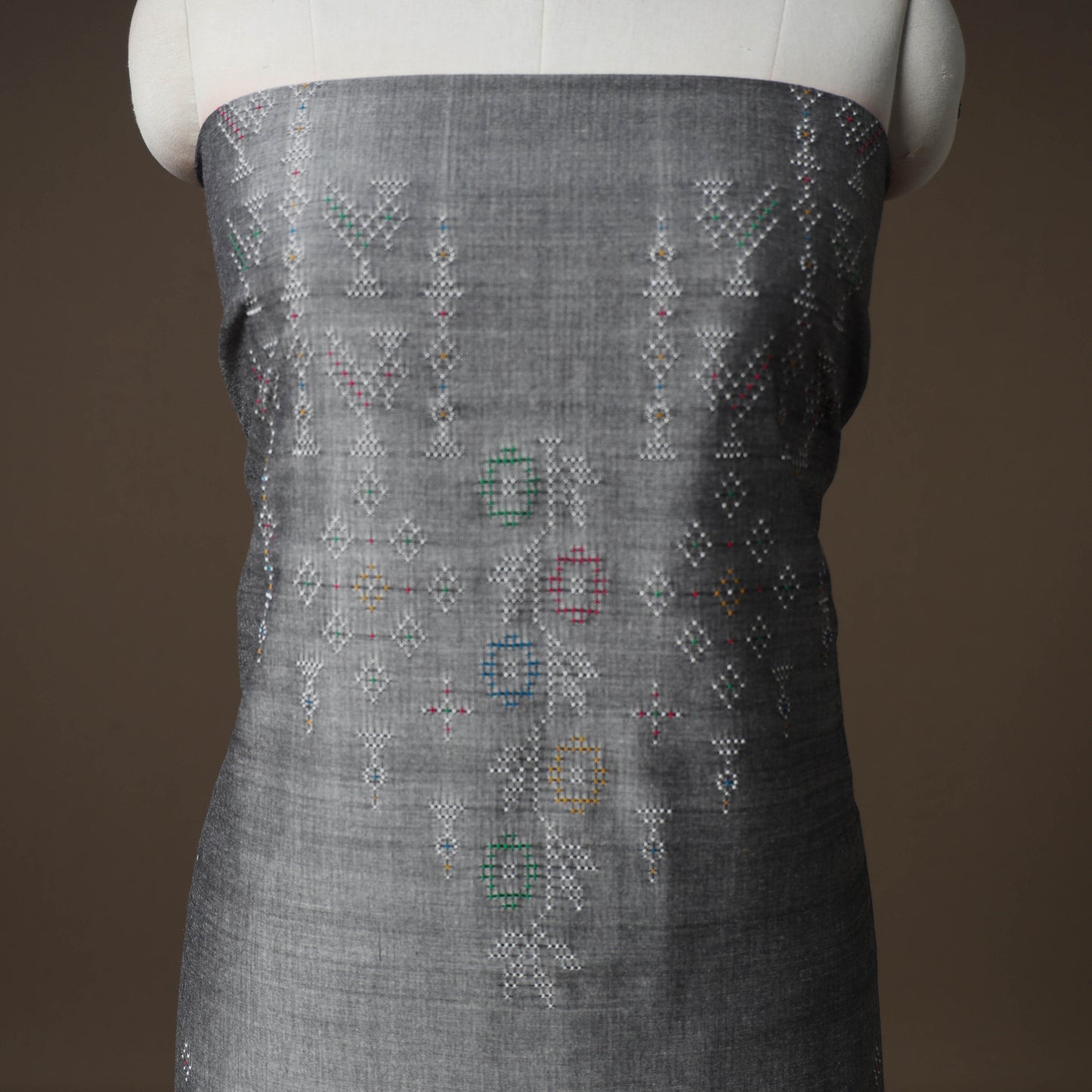 Tangaliya Handwoven Cotton Unstitched Kurta Material (3M) 25
