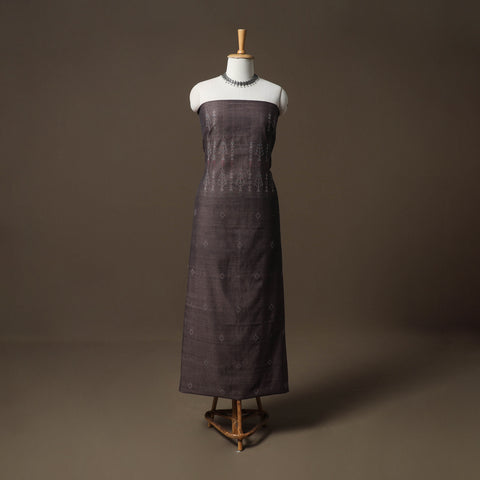 Brown - Tangaliya Handwoven Cotton Unstitched Kurta Material (3M) 26